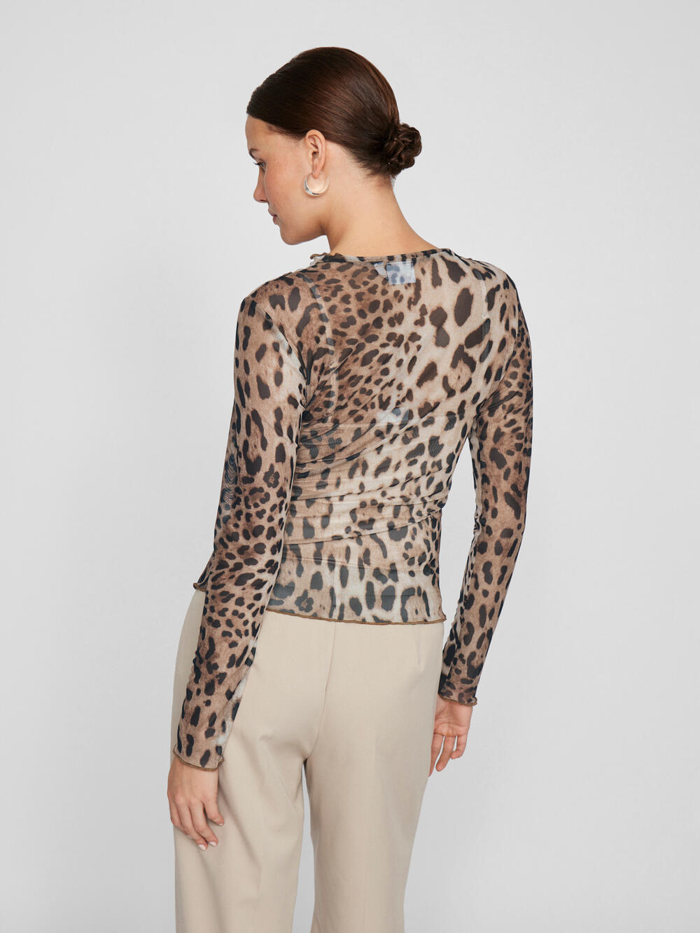 Vininna L/S Mesh bluse - sort